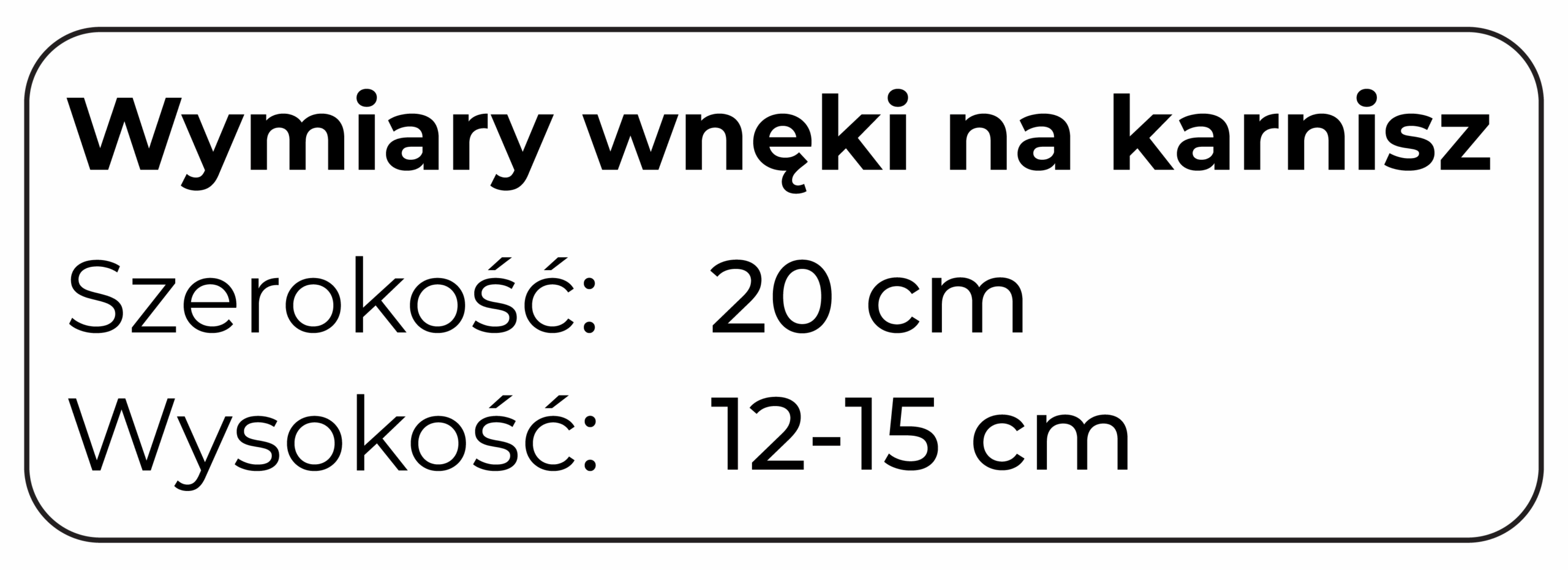 wnęka na karnisz - wymiary