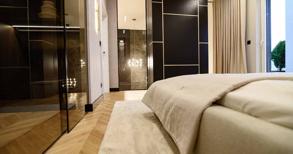 sypialnia penthouseu w poznaniu